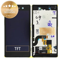 Sony Xperia M5 E5603 - LCD zaslon + steklo na dotik + okvir (Black) - 191HLY0003B-BCS Genuine Service Pack