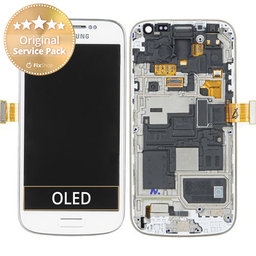 Samsung Galaxy S4 Mini i9195 - LCD zaslon + steklo na dotik + okvir (White Frost) - GH97-14766B Genuine Service Pack