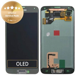 Samsung Galaxy S5 G900F - LCD zaslon + steklo na dotik (Copper Gold) - GH97-15959D, GH97-15734D Genuine Service Pack