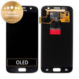 Samsung Galaxy S7 G930F - LCD zaslon + steklo na dotik (Black) - GH97-18523A, GH97-18761A, GH97-18757A Genuine Service Pack