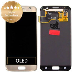 Samsung Galaxy S7 G930F - LCD zaslon + steklo na dotik (Gold) - GH97-18523C, GH97-18761C, GH97-18757C Genuine Service Pack