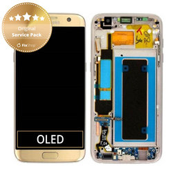 Samsung Galaxy S7 Edge G935F - LCD zaslon + steklo na dotik + okvir (Gold) - GH97-18533C, GH97-18594C, GH97-18767C Genuine Service Pack