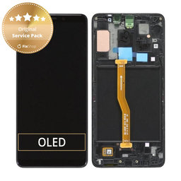 Samsung Galaxy A9 A920F (2018) - LCD zaslon + steklo na dotik + okvir (Caviar Black) - GH82-18308A, GH82-18322A Genuine Service Pack