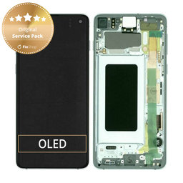 Samsung Galaxy S10 G973F - LCD zaslon + steklo na dotik + okvir (Prism Green) - GH82-18850E, GH82-18835E Genuine Service Pack