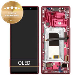 Sony Xperia 5 - LCD zaslon + steklo na dotik + okvir (Red) - 1319-9456 Genuine Service Pack