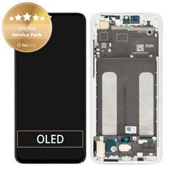 Xiaomi Mi 9 Lite - LCD zaslon + steklo na dotik + okvir (Pearl White) - 560910015033 Genuine Service Pack