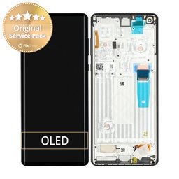 Motorola Edge Plus - LCD zaslon + steklo na dotik + okvir (Black) - 5D68C16613, 5D68C16473 Genuine Service Pack