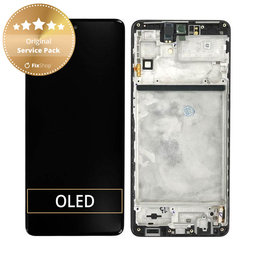 Samsung Galaxy M51 M515F - LCD zaslon + steklo na dotik + okvir (Celestial Black) - GH82-23568A, GH82-24168A, GH82-24166A Genuine Service Pack