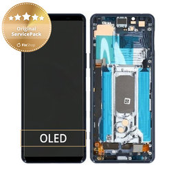 Sony Xperia 5 II - LCD zaslon + steklo na dotik + okvir (Blue) - A5024934A Genuine Service Pack