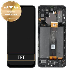 Samsung Galaxy A32 5G A326B - LCD zaslon + steklo na dotik + okvir (Awesome Black) - GH82-25121A, GH82-25122A Genuine Service Pack