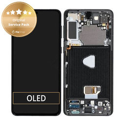 Samsung Galaxy S21 Plus G996B - LCD zaslon + steklo na dotik + okvir (Phantom Black) - GH82-24554A, GH82-24553A, GH82-27267A Genuine Service Pack