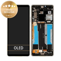 Sony Xperia 10 III - LCD zaslon + steklo na dotik + okvir (White) - A5034093A Genuine Service Pack