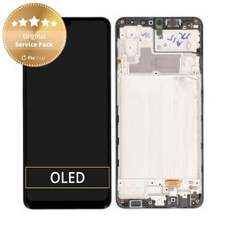 Samsung Galaxy M32 M325F - LCD zaslon + steklo na dotik + okvir (Black) - GH82-25981A, GH82-26193A Genuine Service Pack