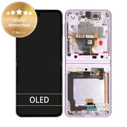 Samsung Galaxy Z Flip 3 F711B - LCD zaslon + steklo na dotik + okvir (Lavender) - GH82-26273D, GH82-27244D Genuine Service Pack