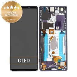 Sony Xperia 1 III - LCD zaslon + steklo na dotik + okvir (Purple) - A5032175A Genuine Service Pack