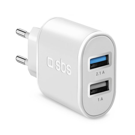 SBS - 10W polnilni adapter 2x USB, črn