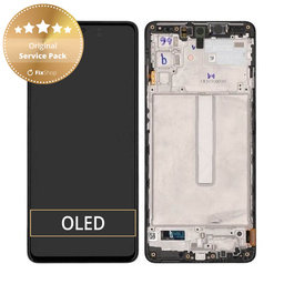 Samsung Galaxy M52 5G M526B - LCD zaslon + steklo na dotik + okvir (Black) - GH82-27091A, GH82-27094A Genuine Service Pack