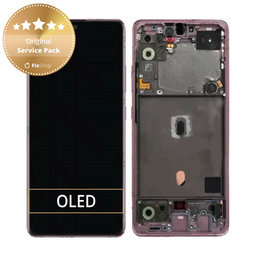 Samsung Galaxy A51 5G A516B - LCD zaslon + steklo na dotik + okvir (Prism Cube Pink) - GH82-23100C, GH82-23124C Genuine Service Pack