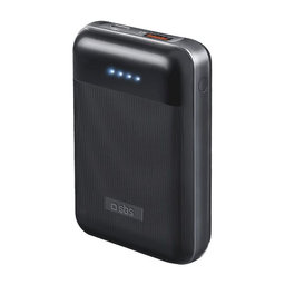 SBS - PowerBank 10 000 mAh, USB, USB-C PowerDelivery 20W, črna