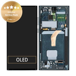 Samsung Galaxy S22 Ultra S908B - LCD zaslon + steklo na dotik + okvir (Green) - GH82-27489D, GH82-27488D Genuine Service Pack