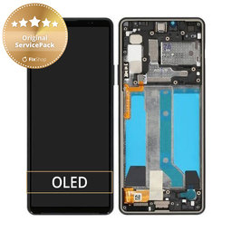 Sony Xperia 10 IV XQCC54 - LCD zaslon + steklo na dotik + okvir (Black) - A5047173A Genuine Service Pack