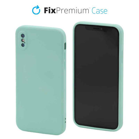 FixPremium - Silikonski ovitek za iPhone X in XS, svetlo cian