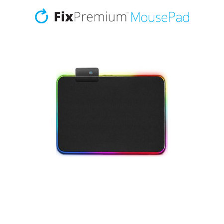 FixPremium - Podloga za miško z RGB osvetlitvijo, 30x25cm, črna