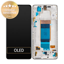 Xiaomi Poco F4 5G 22021211RG, 22021211RI - LCD zaslon + steklo na dotik + okvir (Moonlight Silver) - 56000KL11R00 Genuine Service Pack