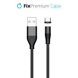 FixPremium - USB-C / USB magnetni kabel (1m), črn