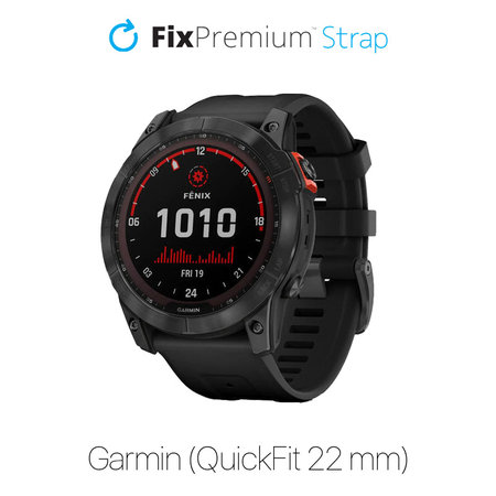 FixPremium - Silikonski trak za Garmin (QuickFit 22mm), črn