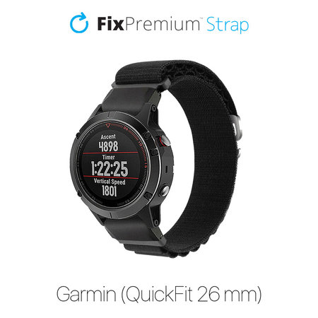 FixPremium - Alpine Loop trak za Garmin (QuickFit 26mm), črn