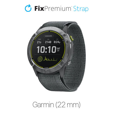 FixPremium - Najlonski trak za Garmin (22mm), siv