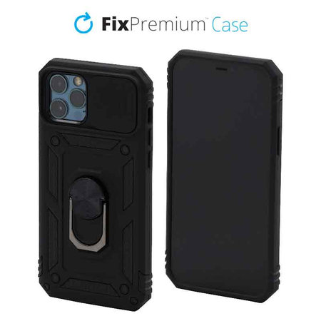 FixPremium - CamShield ovitek za iPhone 12 in 12 Pro, črn