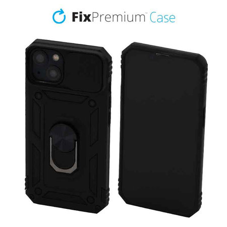 FixPremium - CamShield ovitek za iPhone 13 in 14, črn