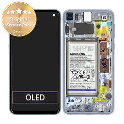 Samsung Galaxy S10e G970F - LCD zaslon + steklo na dotik + okvir + baterija (Prism Blue) - GH82-18843C, GH82-18843A Genuine Service Pack