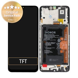 Honor X7a RKY-LX1 RKY-LX2 - LCD zaslon + steklo na dotik + okvir (Midnight Black) - 0235AENA Genuine Service Pack