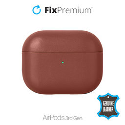 FixPremium - usnjena torbica za AirPods 3, rjava