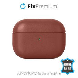 FixPremium - Usnjena torbica za AirPods Pro, rjava