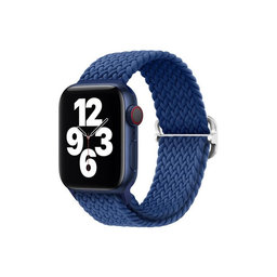 FixPremium - Solo Loop pašček za Apple Watch (42, 44, 45 in 49mm), temno modra