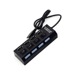 FixPremium - USB Hub s stikalom za 4 USB, črne barve