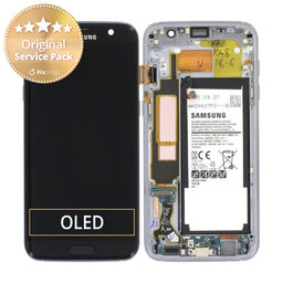 Samsung Galaxy S7 Edge G935F - LCD zaslon + steklo na dotik + okvir + baterija (Black) - GH82-13359A Genuine Service Pack