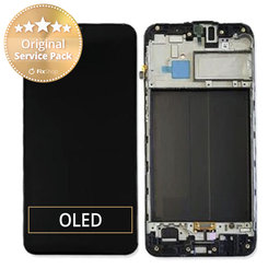 Samsung Galaxy M30 M305F - LCD zaslon + steklo na dotik + okvir (Black) - GH82-19347A, GH82-20624A Genuine Service Pack