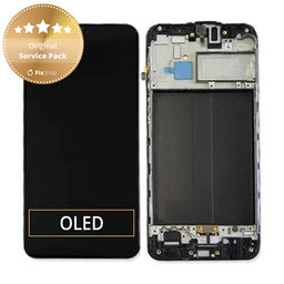 Samsung Galaxy M30 M305F - LCD zaslon + steklo na dotik + okvir (Black) - GH82-19347A, GH82-20624A Genuine Service Pack