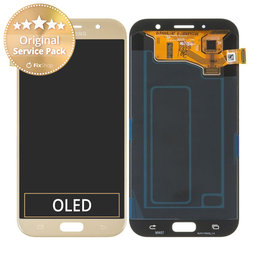 Samsung Galaxy A7 A720F (2017) - LCD zaslon + steklo na dotik (zlat pesek) - GH97-19723B, GH97-19811B Genuine Service Pack