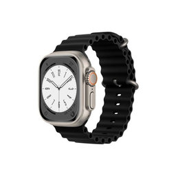 FixPremium - Pašček Ocean Loop za Apple Watch (42, 44, 45 in 49mm), črn