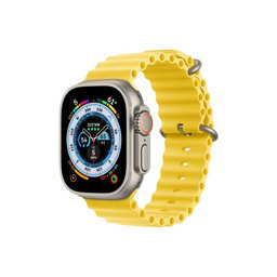 FixPremium - Pašček Ocean Loop za Apple Watch (42, 44, 45 in 49mm), rumen