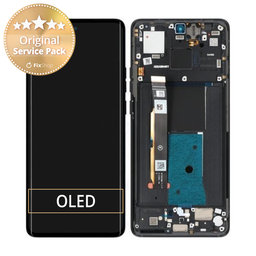 Motorola Edge 40 - LCD zaslon + steklo na dotik + okvir (Eclipse Black) - 5D68C22670 Genuine Service Pack