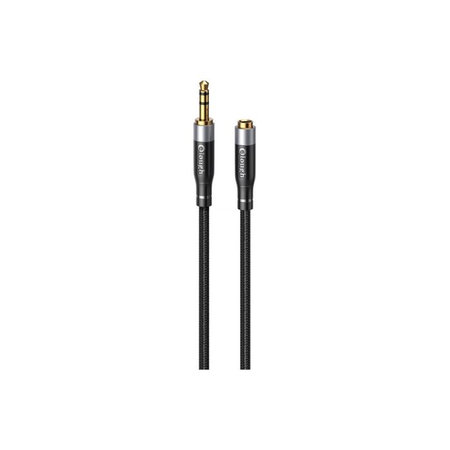 Elough - Jack 3,5mm (F) / Jack 3,5mm (M) AUX kabel (1 m), črn