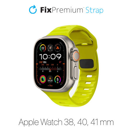 FixPremium - Športni silikonski pas za Apple Watch (38, 40 in 41mm), tartrazin