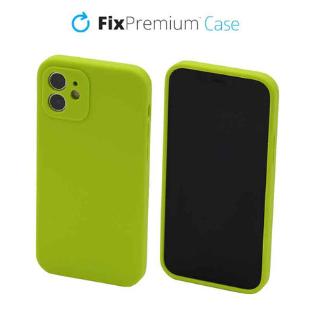 FixPremium - Silikonski ovitek za iPhone 12, neon zelena